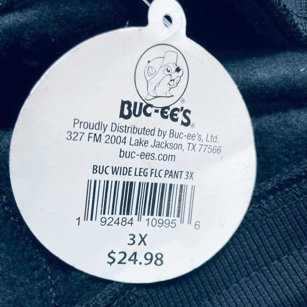 NWT Buc-ees fleece Black Wide Leg Pants 3X - Picture 8 of 9